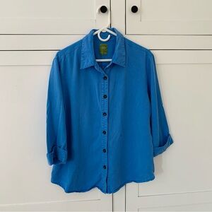 Pulp Tencel Blue ¾ Sleeve Button Shirt Size XL